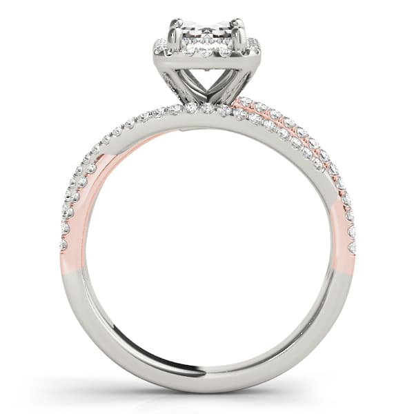 Engagement Ring, style 51020, Side view in rose gold