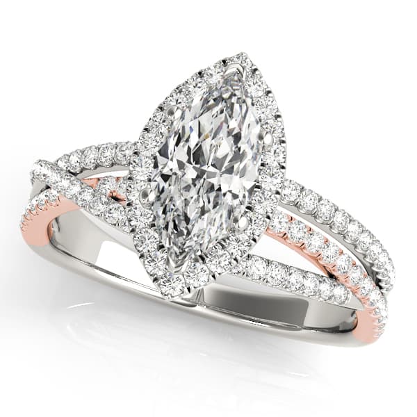 Engagement Ring, style 51023, Front view in rose gold
