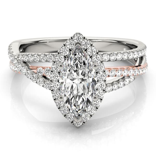 Engagement Ring, style 51023, On hand view in rose gold