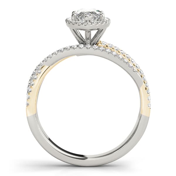 Engagement Ring, style 51023, Side view in yellow gold