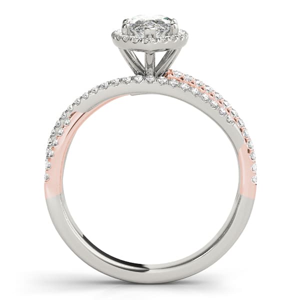 Engagement Ring, style 51023, Side view in rose gold
