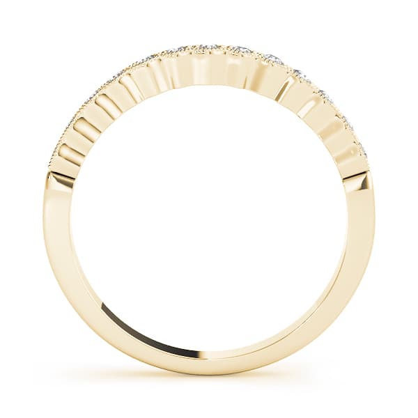 Milgrain Wedding Band (0.08 ct. tw.), Side view in yellow gold