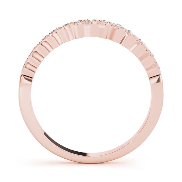 Milgrain Wedding Band (0.08 ct. tw.), Side view in rose gold