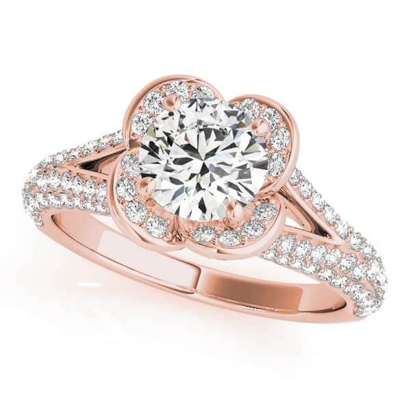 Engagement Ring, style 51026, Front view in rose gold