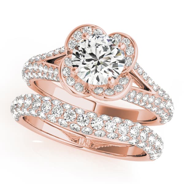Engagement Ring, style 51026, On hand view in rose gold