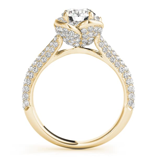 Engagement Ring, style 51026, Side view in yellow gold
