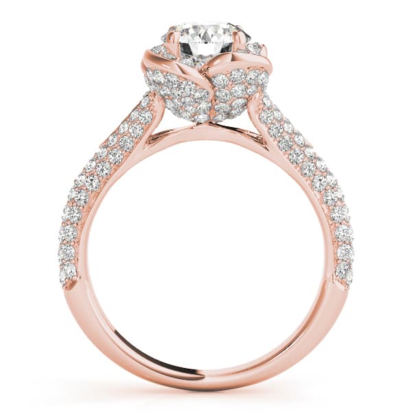 Engagement Ring, style 51026, Side view in rose gold