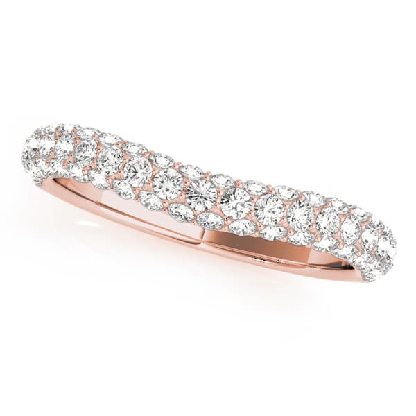 Pavé Curved Wedding Band (0.45 ct. tw.), Front view in rose gold