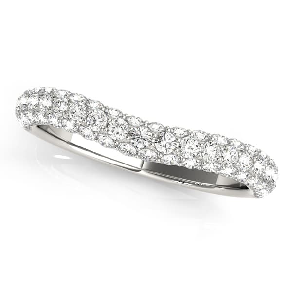 Pavé Curved Wedding Band — View 1