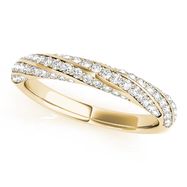 Twisting Diamond Wedding Band (0.59 ct. tw.), Front view in yellow gold