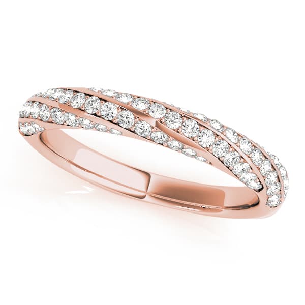 Twisting Diamond Wedding Band (0.59 ct. tw.), Front view in rose gold