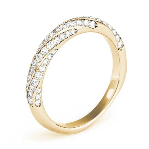 Twisting Diamond Wedding Band (0.59 ct. tw.), Angle view in yellow gold