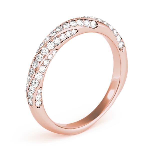 Twisting Diamond Wedding Band (0.59 ct. tw.), Angle view in rose gold