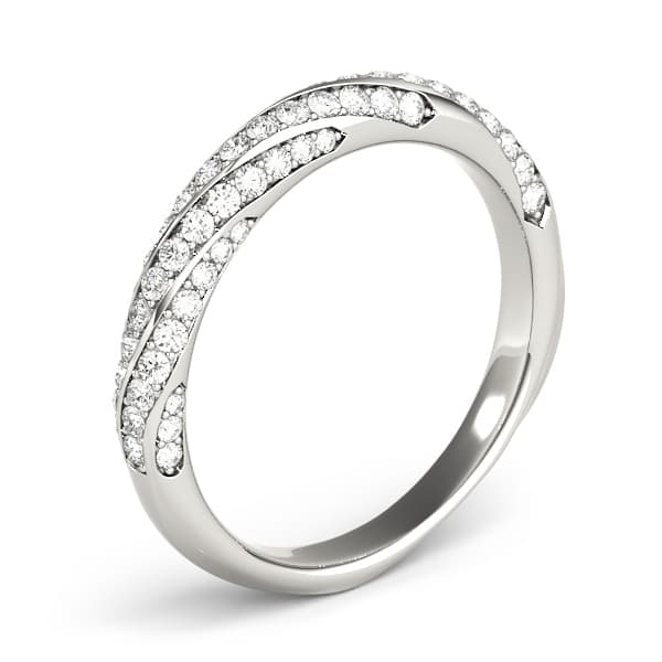 Twisting Diamond Wedding Band (0.59 ct. tw.), Angle view in white gold or platinum