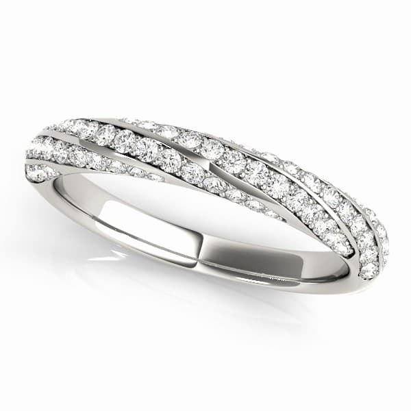 Twisting Diamond Wedding Band — View 1