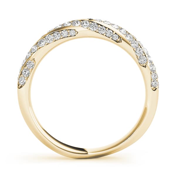 Twisting Diamond Wedding Band (0.59 ct. tw.), Side view in yellow gold
