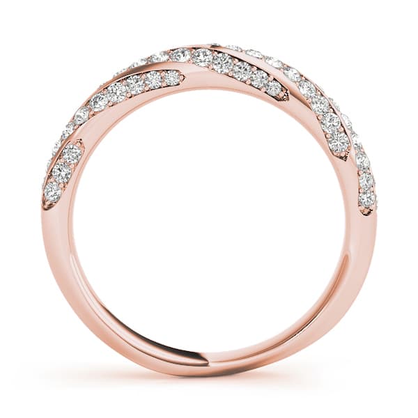 Twisting Diamond Wedding Band (0.59 ct. tw.), Side view in rose gold