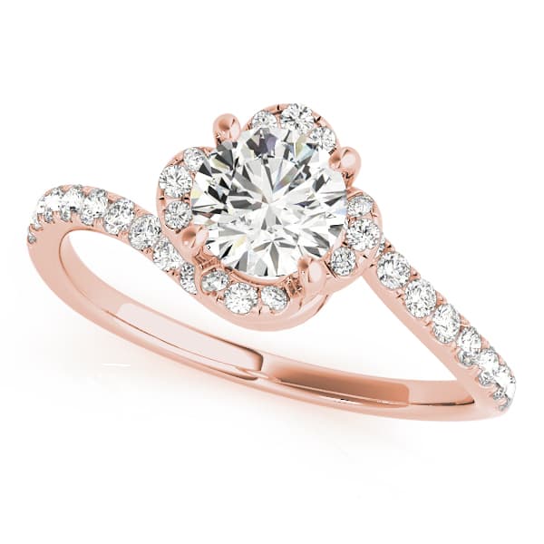 Engagement Ring, style 51030, Front view in rose gold