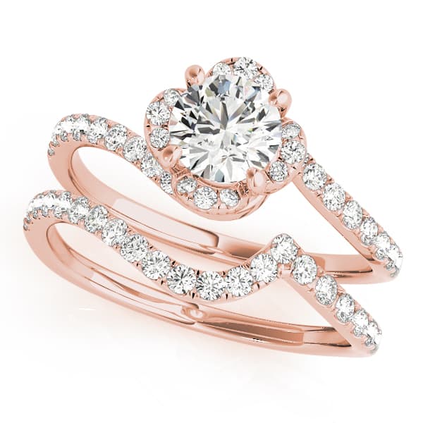 Engagement Ring, style 51030, On hand view in rose gold