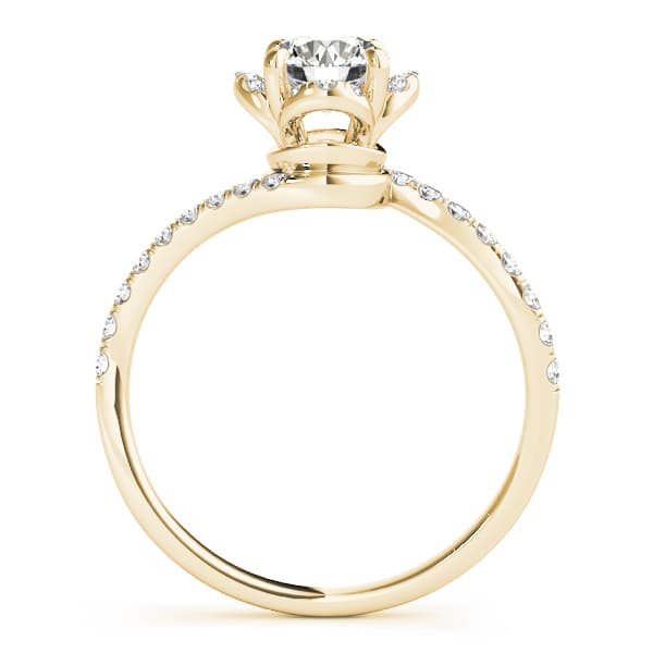 Engagement Ring, style 51030, Side view in yellow gold