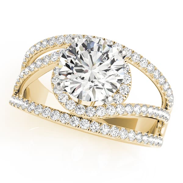 Bypass Multi-Row Engagement Ring, style 51031, Front view in yellow gold