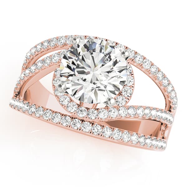 Bypass Multi-Row Engagement Ring, style 51031, Front view in rose gold