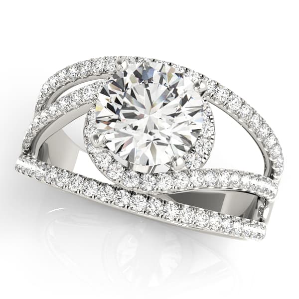 Bypass Multirow Engagement Ring — style 51031 in 10k White Gold
