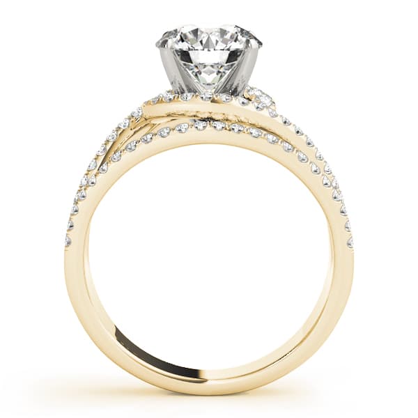 Bypass Multi-Row Engagement Ring, style 51031, Side view in yellow gold