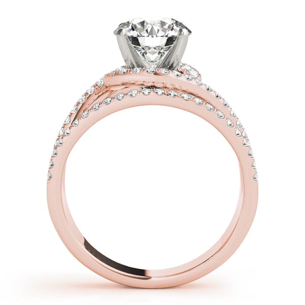 Bypass Multi-Row Engagement Ring, style 51031, Side view in rose gold