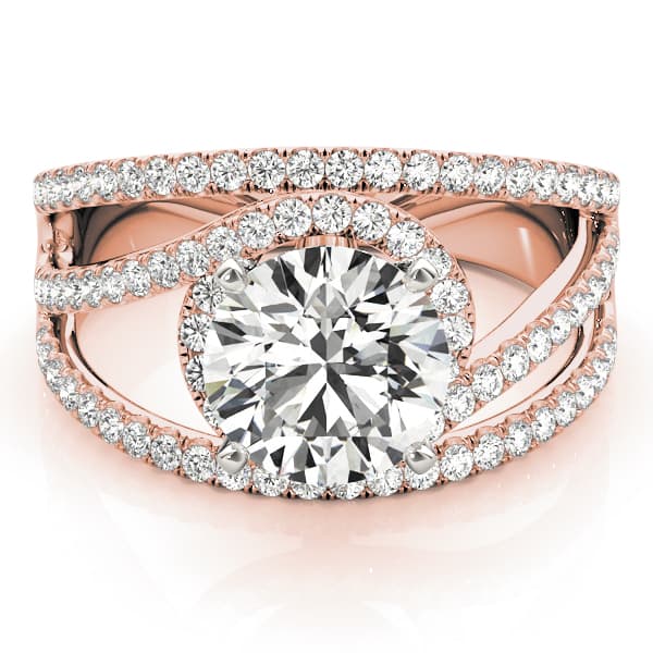Bypass Multi-Row Engagement Ring, style 51031, Top view in rose gold