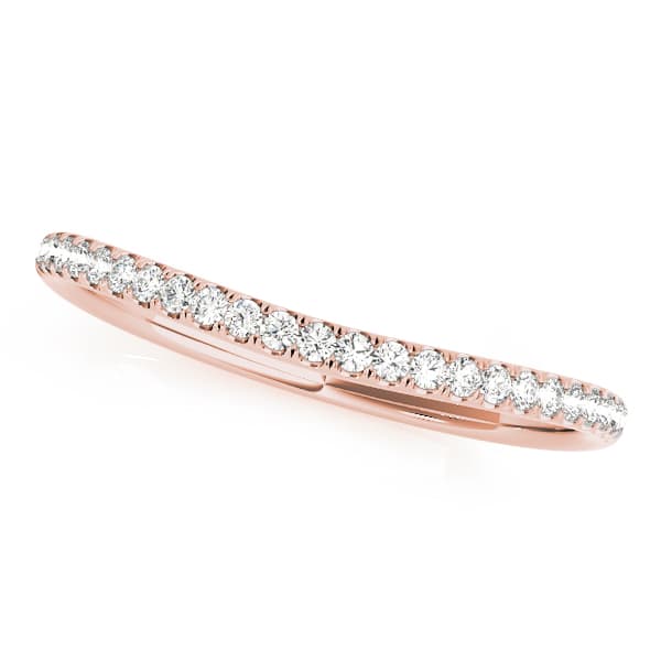 Split Prong Curved Wedding Bands (0.19 ct. tw.), Front view in rose gold