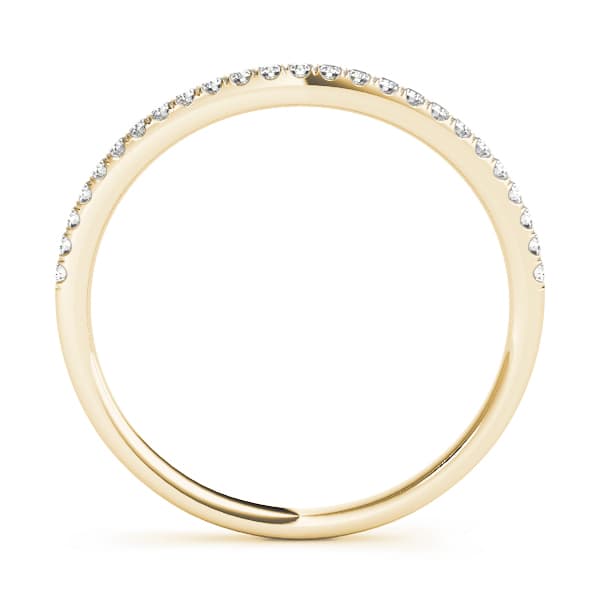 Split Prong Curved Wedding Bands (0.19 ct. tw.), Side view in yellow gold