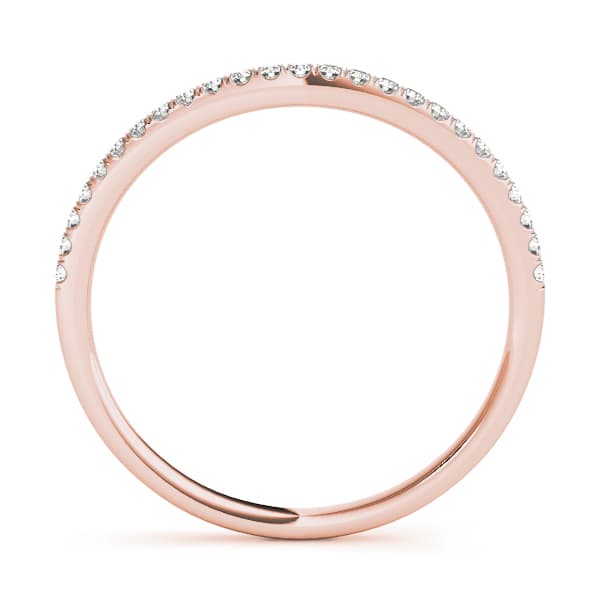 Split Prong Curved Wedding Bands (0.19 ct. tw.), Side view in rose gold