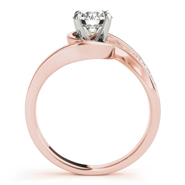 Bypass Accented Engagement Ring, style 51032, Side view in rose gold