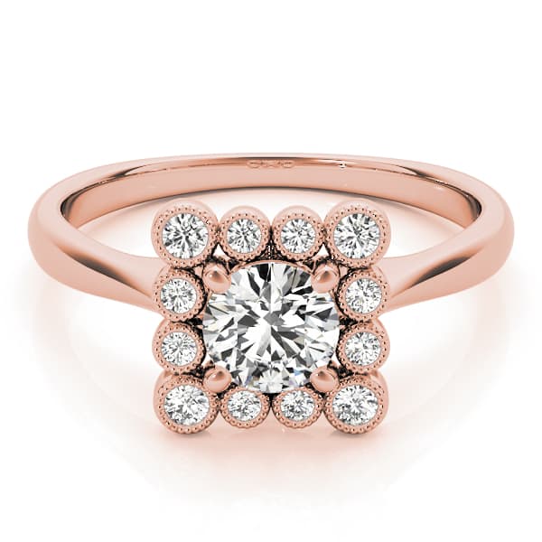 Engagement Ring, style 51034, On hand view in rose gold
