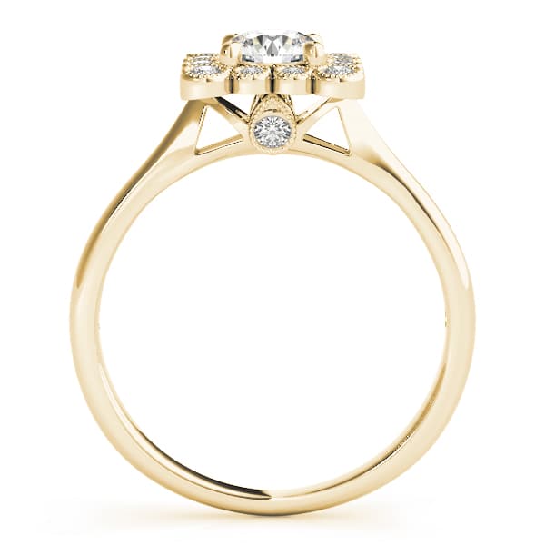 Engagement Ring, style 51034, Side view in yellow gold
