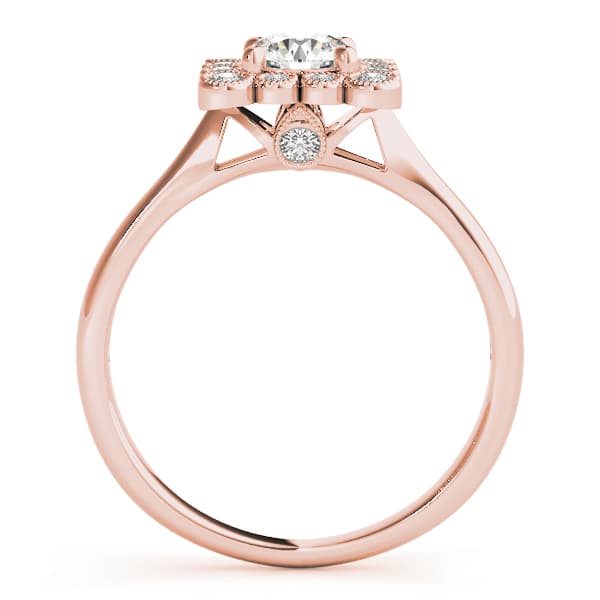 Engagement Ring, style 51034, Side view in rose gold