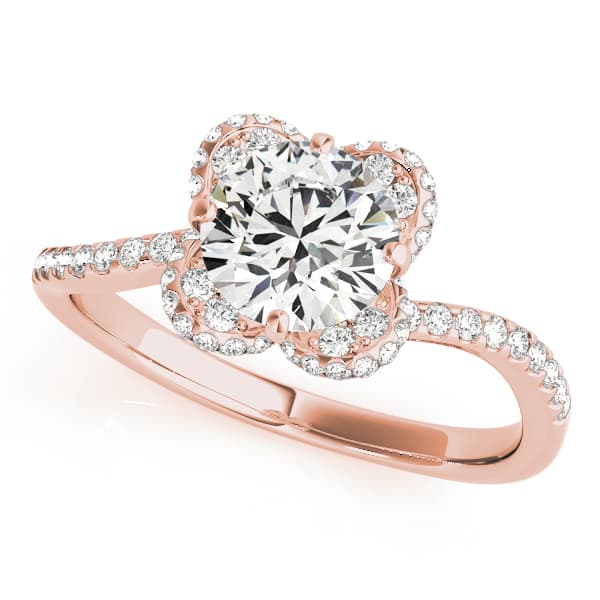 Engagement Ring, style 51036, Front view in rose gold