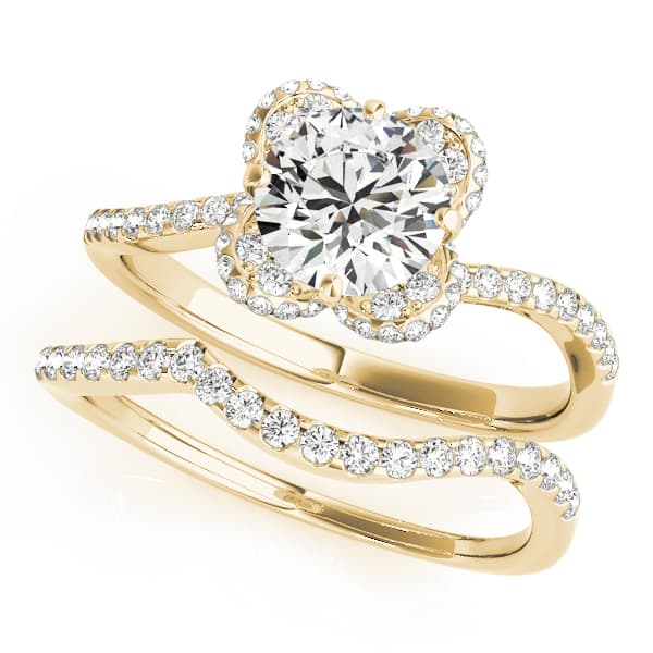 Engagement Ring, style 51036, On hand view in yellow gold