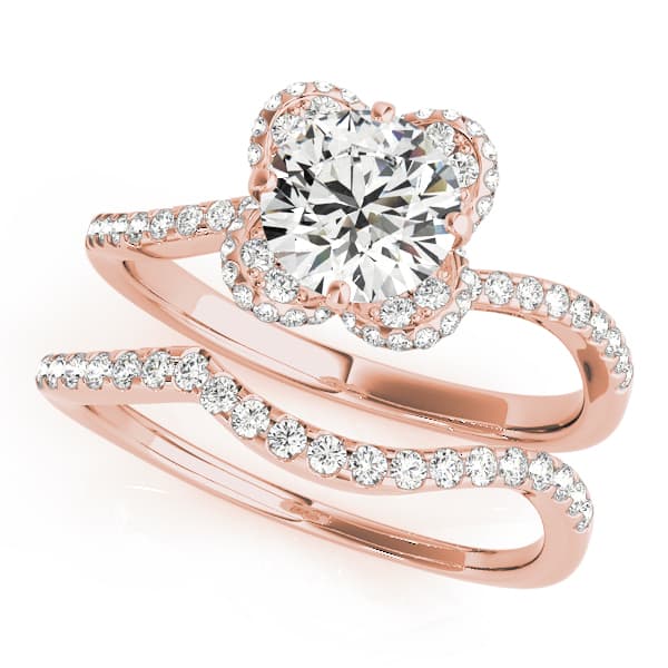 Engagement Ring, style 51036, On hand view in rose gold