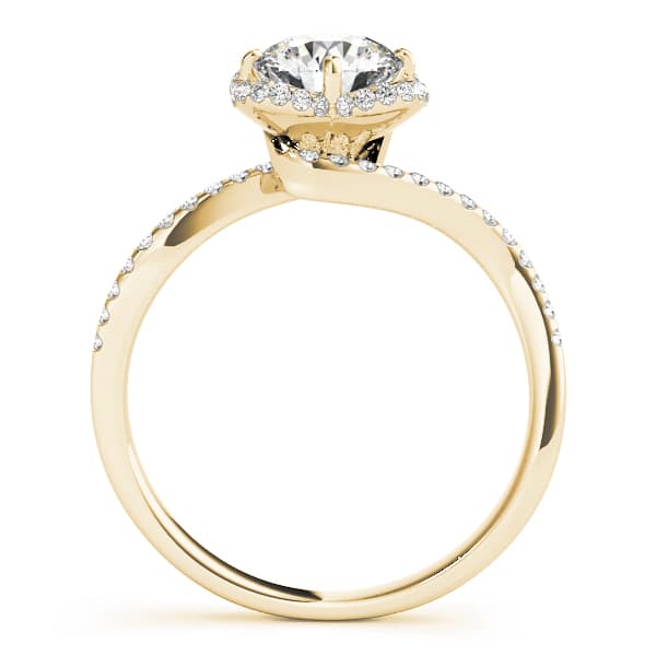Engagement Ring, style 51036, Side view in yellow gold