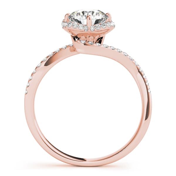 Engagement Ring, style 51036, Side view in rose gold