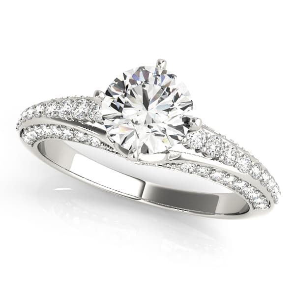 Multirow Pavé Engagement Ring — style 51037 in 10k White Gold