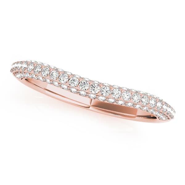 Multi-Row Pavé Wedding Rings (0.31 ct. tw.), Front view in rose gold