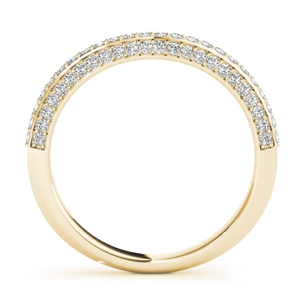Multi-Row Pavé Wedding Rings (0.31 ct. tw.), Side view in yellow gold