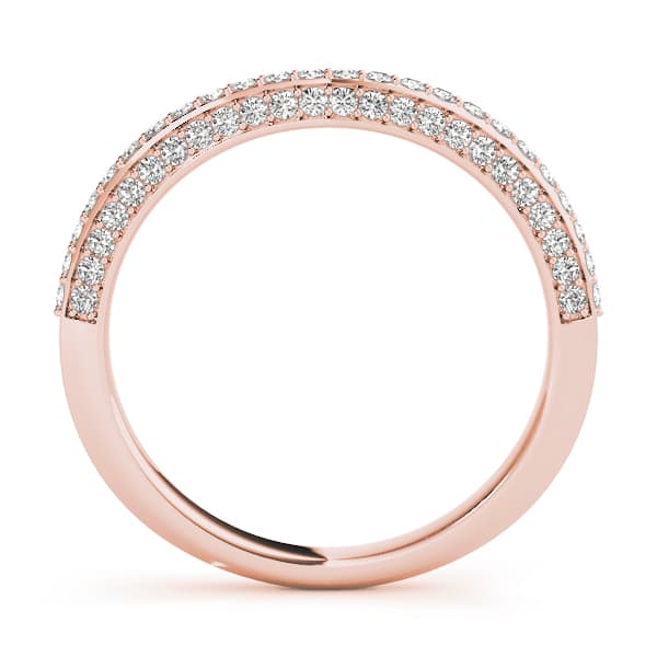 Multi-Row Pavé Wedding Rings (0.31 ct. tw.), Side view in rose gold
