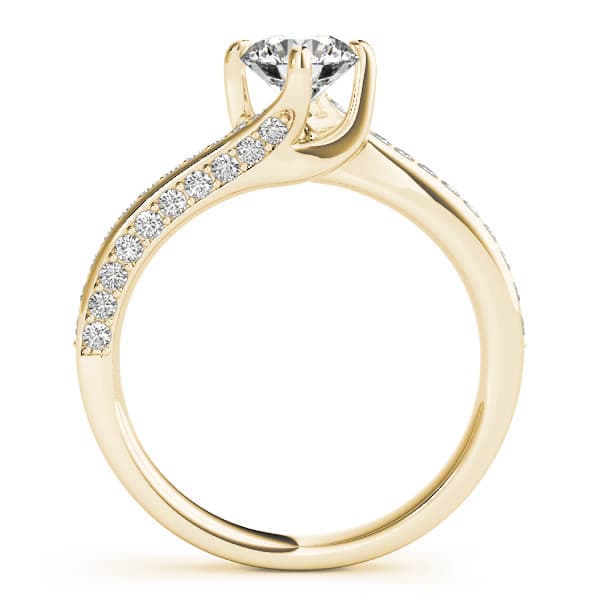 Engagement Ring, style 51038, Side view in yellow gold