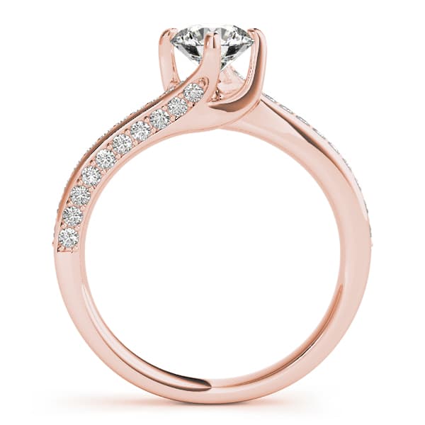 Engagement Ring, style 51038, Side view in rose gold