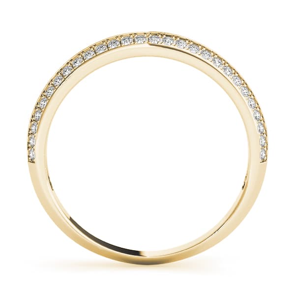 Double Row Pavé Wedding Rings (3/8 ct. tw.), Side view in yellow gold