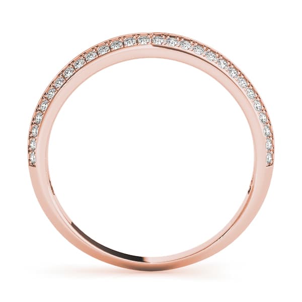 Double Row Pavé Wedding Rings (3/8 ct. tw.), Side view in rose gold